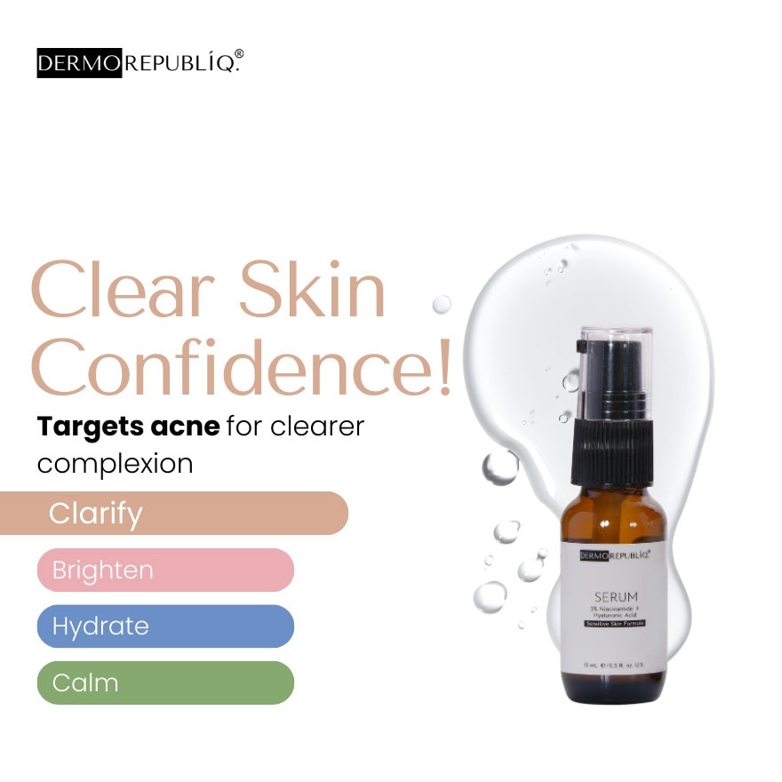 DERMOREPUBLIQ 5% Niacinamide + Hyaluronic Acid Sensitive Skin Formula Serum 15ml