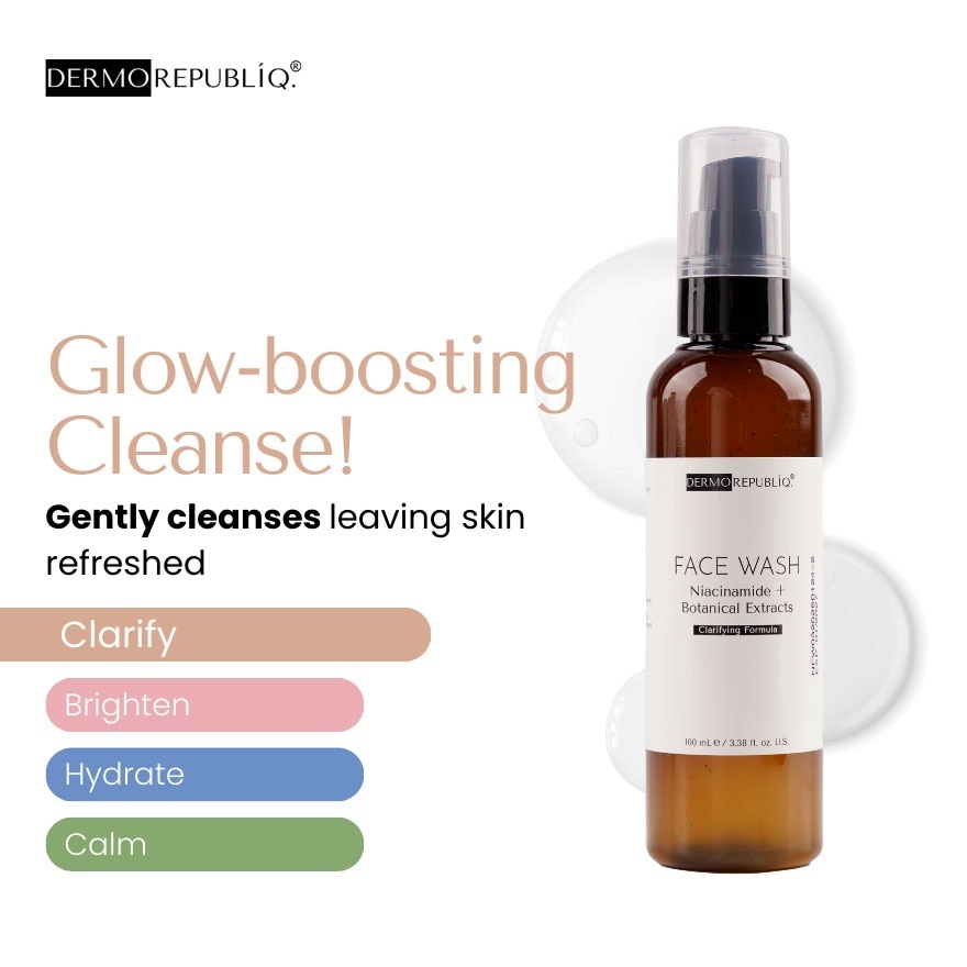 DERMOREPUBLIQ Clarifying Gentle Face Wash Niacinamide + Botanical Extract 100ml