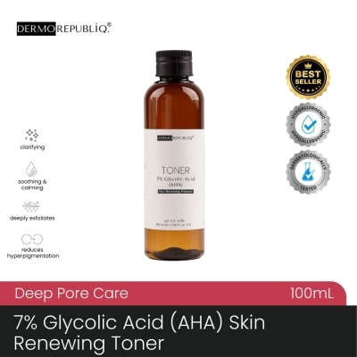 DERMOREPUBLIQ - DERMOREPUBLIQ 7% Glycolic Acid (AHA) Skin Renewing Toner 100ml