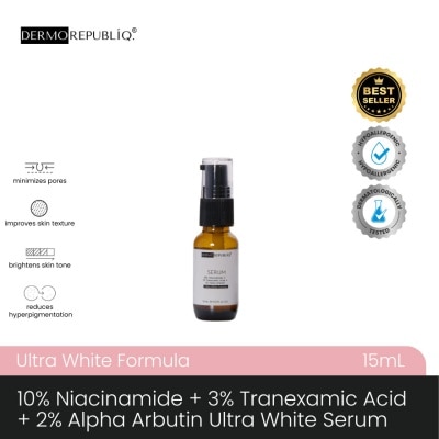 DERMOREPUBLIQ - DERMOREPUBLIQ 10% Niacinamide + 3% Tranexamic Acid + 2% Alpha Arbutin Ultra White Serum 15ml