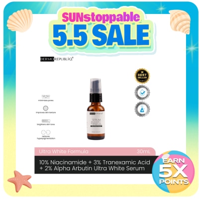 DERMOREPUBLIQ - DERMOREPUBLIQ 10% Niacinamide + 3% Tranexamic Acid + 2% Alpha Arbutin Ultra White Serum 30ml