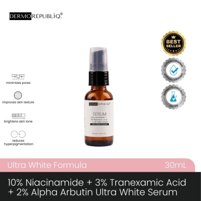 DERMOREPUBLIQ - DERMOREPUBLIQ 10% Niacinamide + 3% Tranexamic Acid + 2% Alpha Arbutin Ultra White Serum 30ml