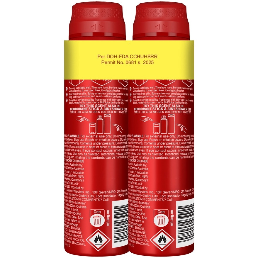 OLD SPICE Deodorant Body Spray Night Panther 150ml Bundle