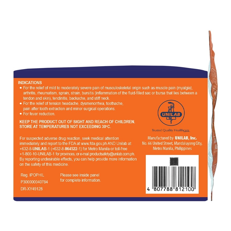 ALAXAN Xtra 325mg/200mg Film Coated Tablet Sold Per Piece