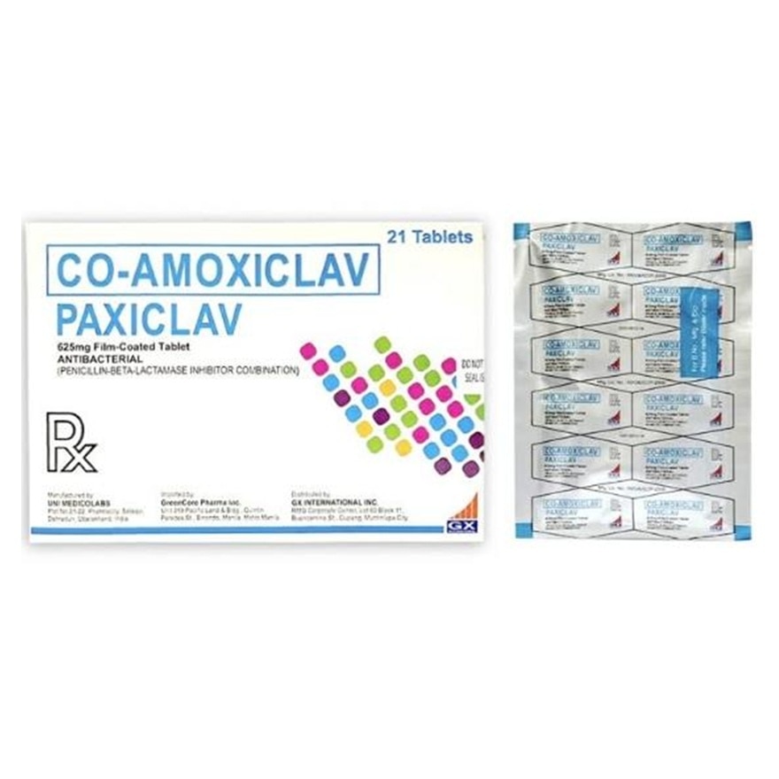 PAXICLAV 625mg Film Coated Tablet Sold Per Piece [PRESCRIPTION REQUIRED]