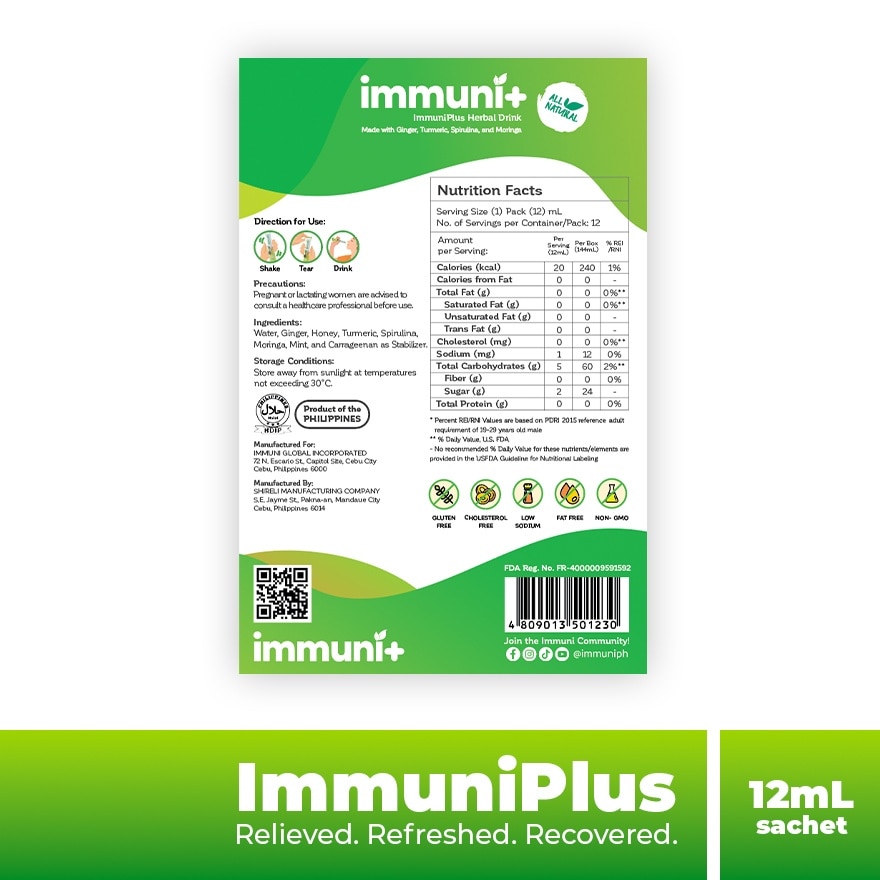 IMMUNIPLUS Herbal Drink Sachet 12ml image