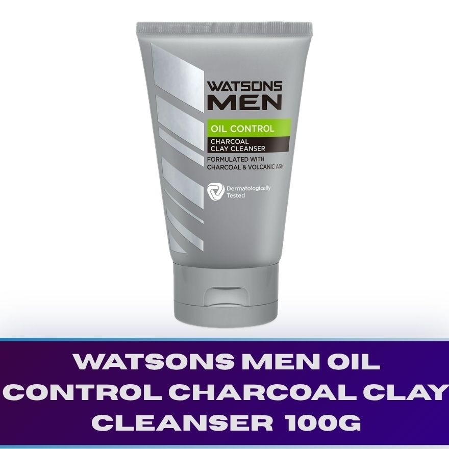 WATSONS MEN Oil Control Charcoal Clay Cleanser 100g image