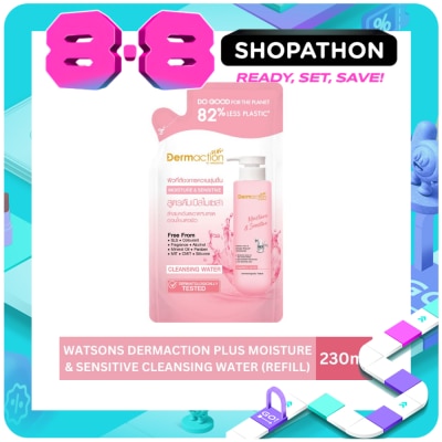 DAP BY WATSONS - WATSONS Dermaction Plus Moisture & Sensitive&nbsp;Cleansing&nbsp;Water Refill 230ml image