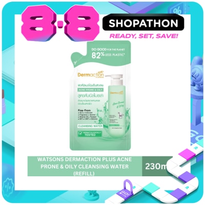 DAP BY WATSONS - WATSONS Dermaction Plus Acne Prone & Oily&nbsp;Cleansing&nbsp;Water Refill 230ml image