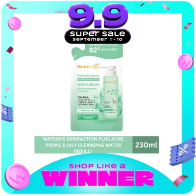DAP BY WATSONS - WATSONS Dermaction Plus Acne Prone & Oily&nbsp;Cleansing&nbsp;Water Refill 230ml image