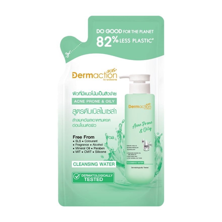 WATSONS Dermaction Plus Acne Prone & Oily Cleansing Water Refill 230ml