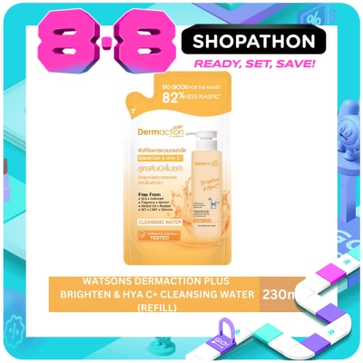 DAP BY WATSONS - WATSONS Dermaction Plus Brighten & HYA C+&nbsp;Cleansing&nbsp;Water Refill 230ml image