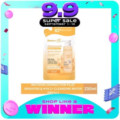 DAP BY WATSONS - WATSONS Dermaction Plus Brighten & HYA C+&nbsp;Cleansing&nbsp;Water Refill 230ml image