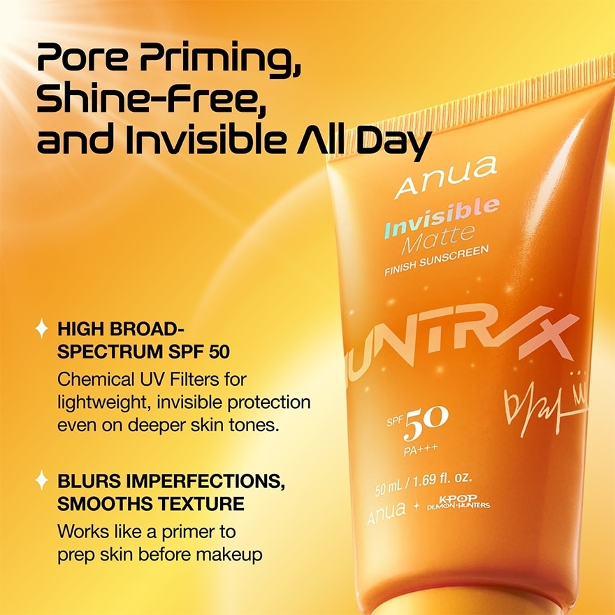 ANUA Invisible Matte Finish Sunscreen SPF50 PA++++ 50ml image