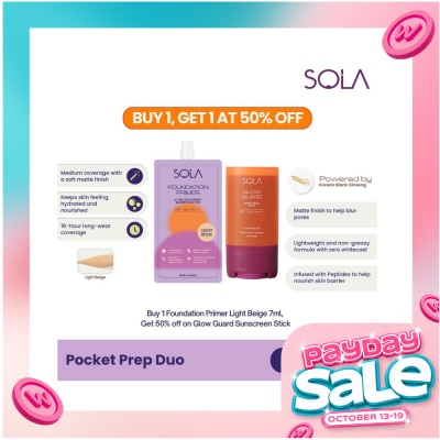 SOLA SOLA Pocket Prep Duo Foundation Primer Light Beige 7ml and Glow Guard Sunscreen Stick 15g image