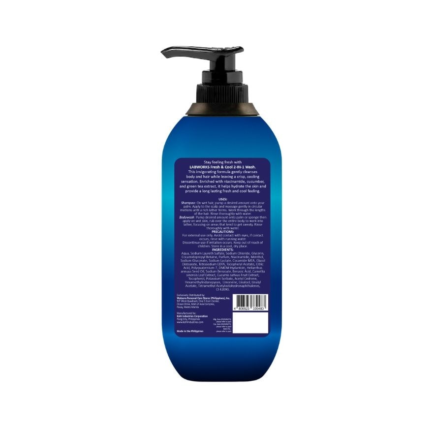 LABWORKS 2-IN-1 Shampoo and Bodywash Fresh and Cool 500ml image