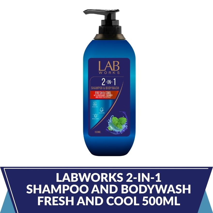 LABWORKS 2-IN-1 Shampoo and Bodywash Fresh and Cool 500ml image