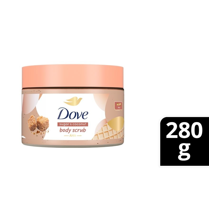 DOVE Sugar & Coconut Body Scrub with AHA 280g image