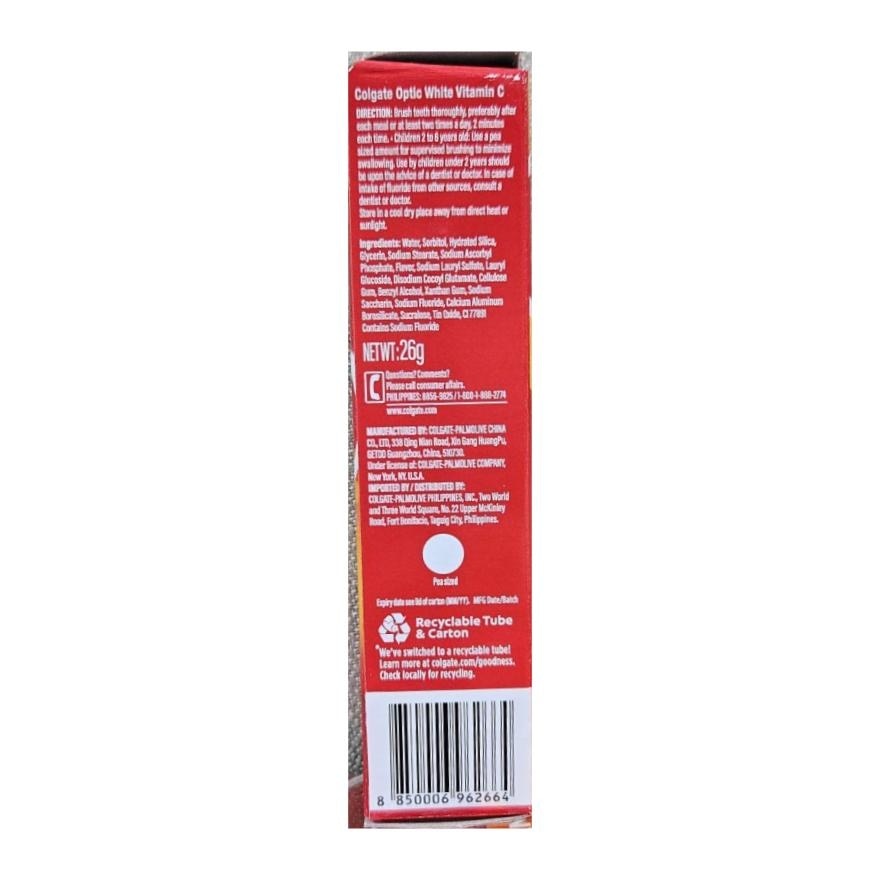 COLGATE Optic White Vitamin C Toothpaste 26g image