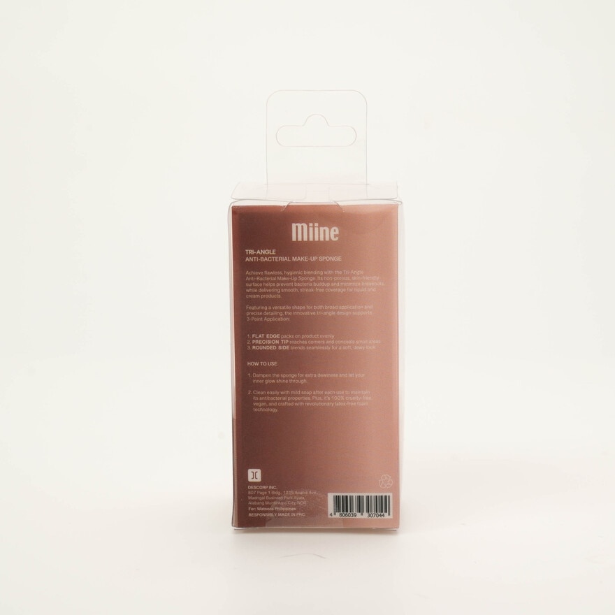 MIINE Tri Angle Anti Bacterial Make Up Sponge image