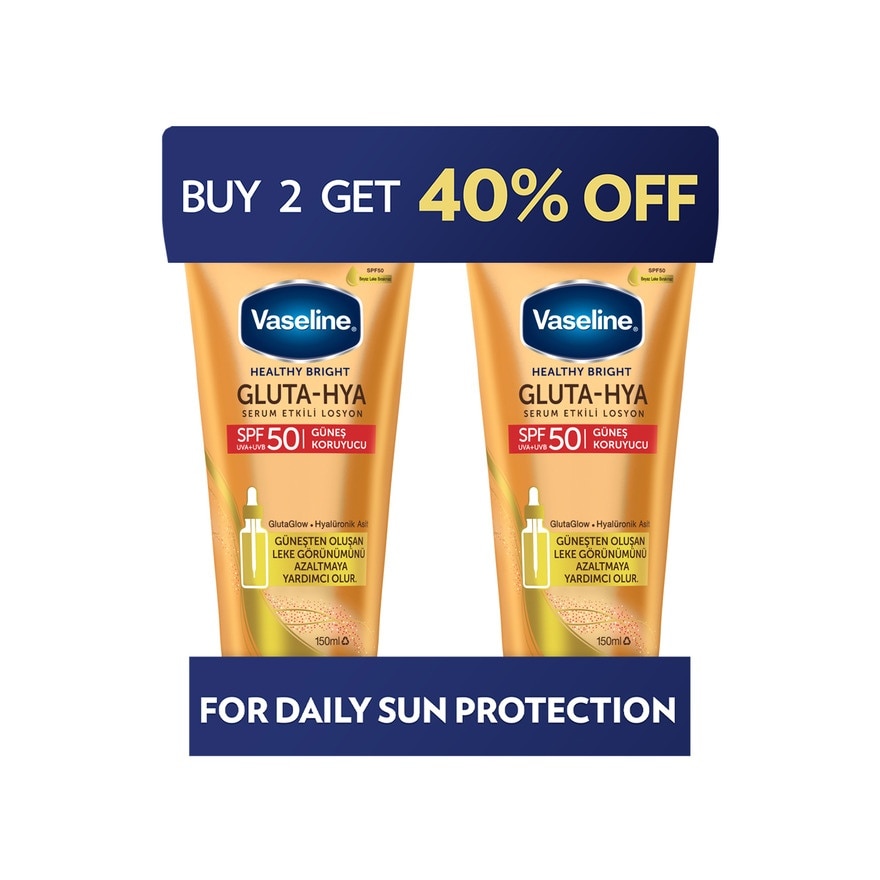 VASELINE Gluta-Hya Serum Burst Lotion Luminous Defense 150ml x 2s image