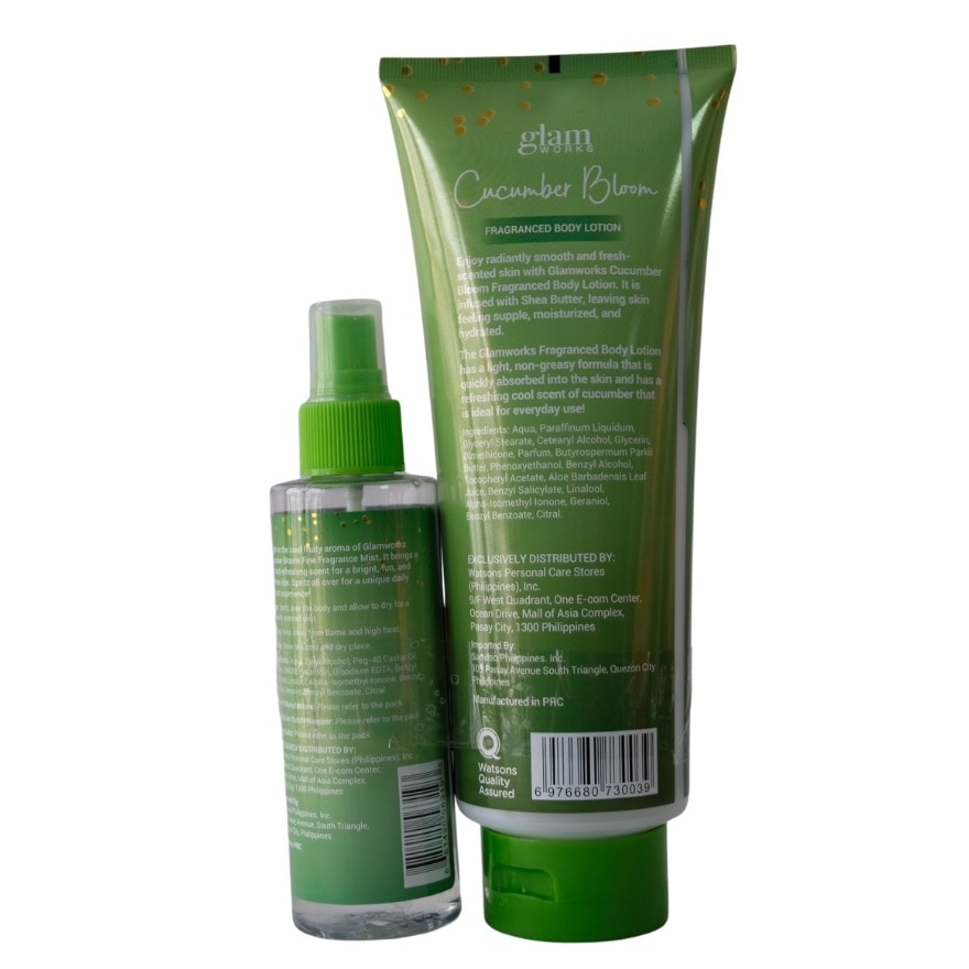 GLAMWORKS Cucumber Bloom Body Lotion with Cucumber Bloom Mist Bundle