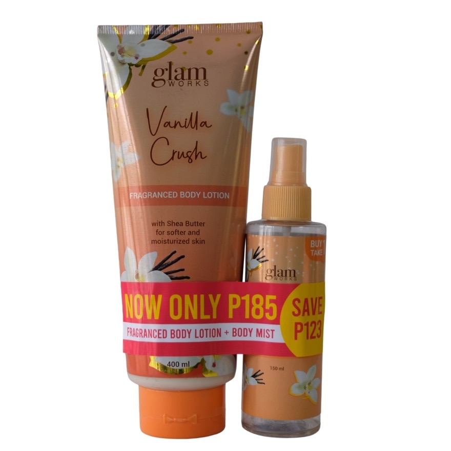 GLAMWORKS Vanilla Crush Body Lotion with Vanilla Crush Mist Bundle