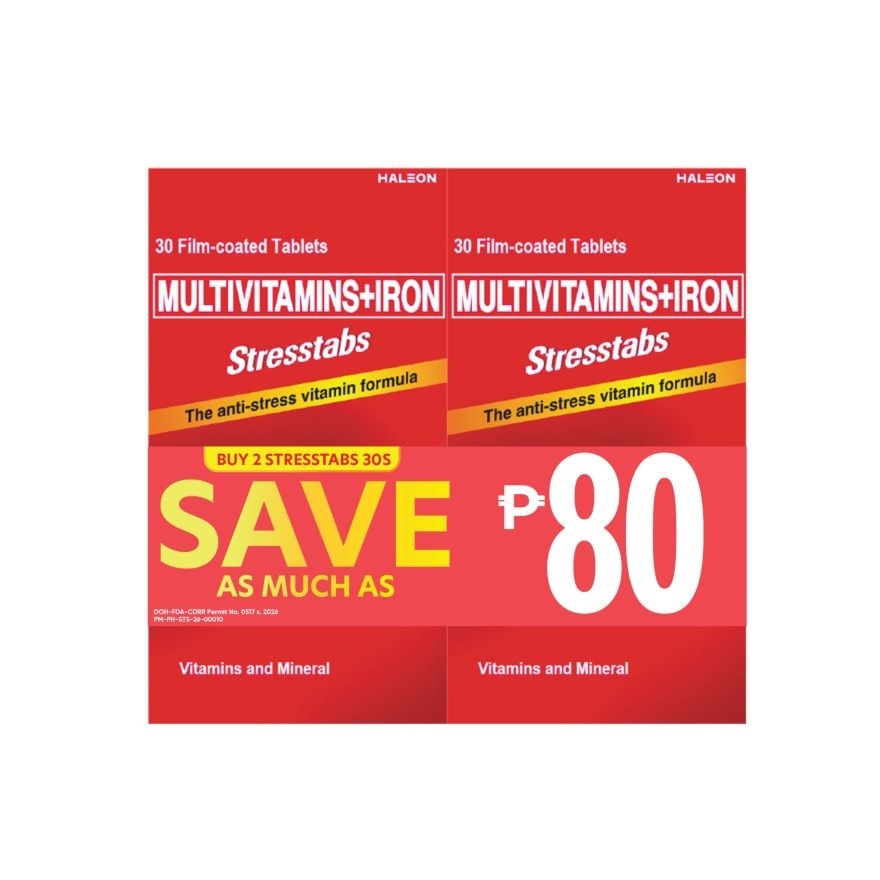 STRESSTABS 2x30s Film Coated Tablets Save P80