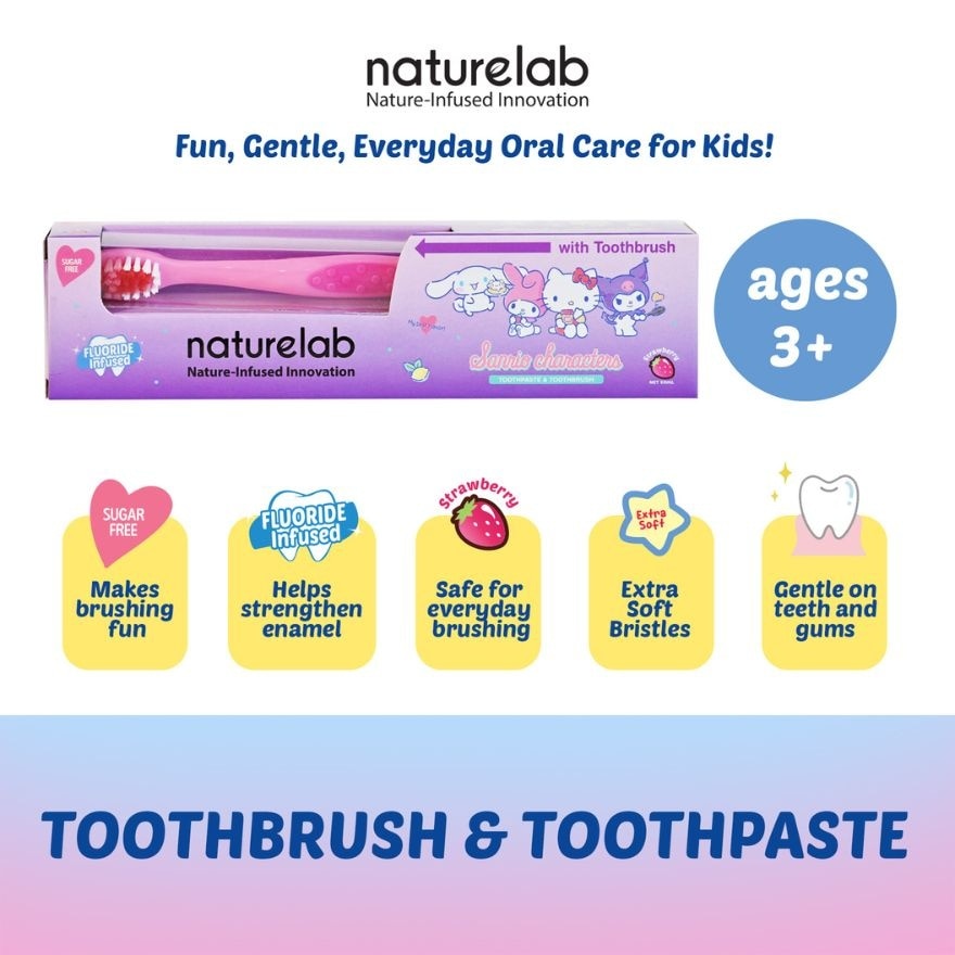 NATURELAB For Kids Aged 3 and Up Toothpaste 50ml Plus Toothbrush 1pc