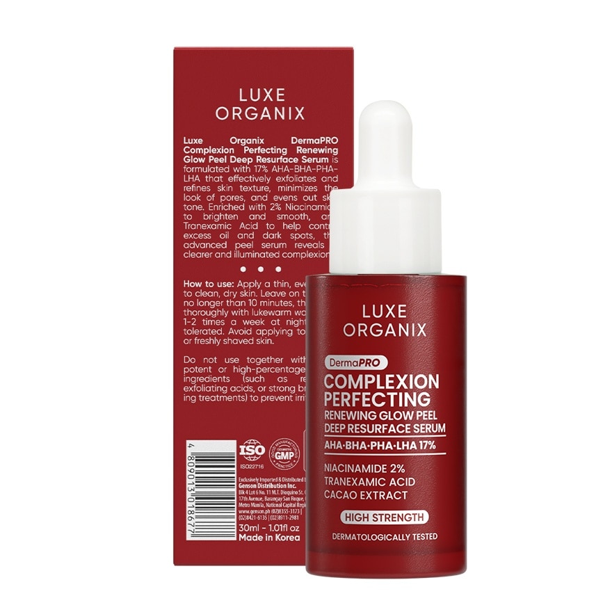 LUXE ORGANIX DermaPRO Complexion Perfecting Renewing Glow Peel Deep Resurface Serum 30ml