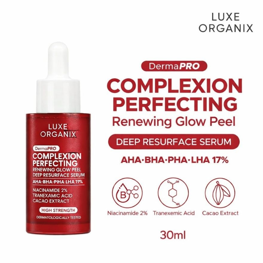 LUXE ORGANIX DermaPRO Complexion Perfecting Renewing Glow Peel Deep Resurface Serum 30ml