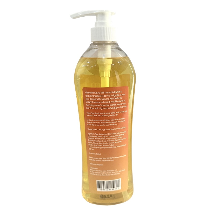 GLAMWORKS Luxury Bodywash Bundle - Radiant Papaya Milk 1L + Cherry Blossom Lotion 250ml