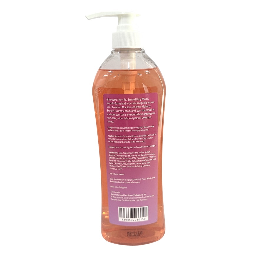 GLAMWORKS Luxury Bodywash Bundle - Sweet Pea Glow 1L + Cherry Blossom Lotion 250ml