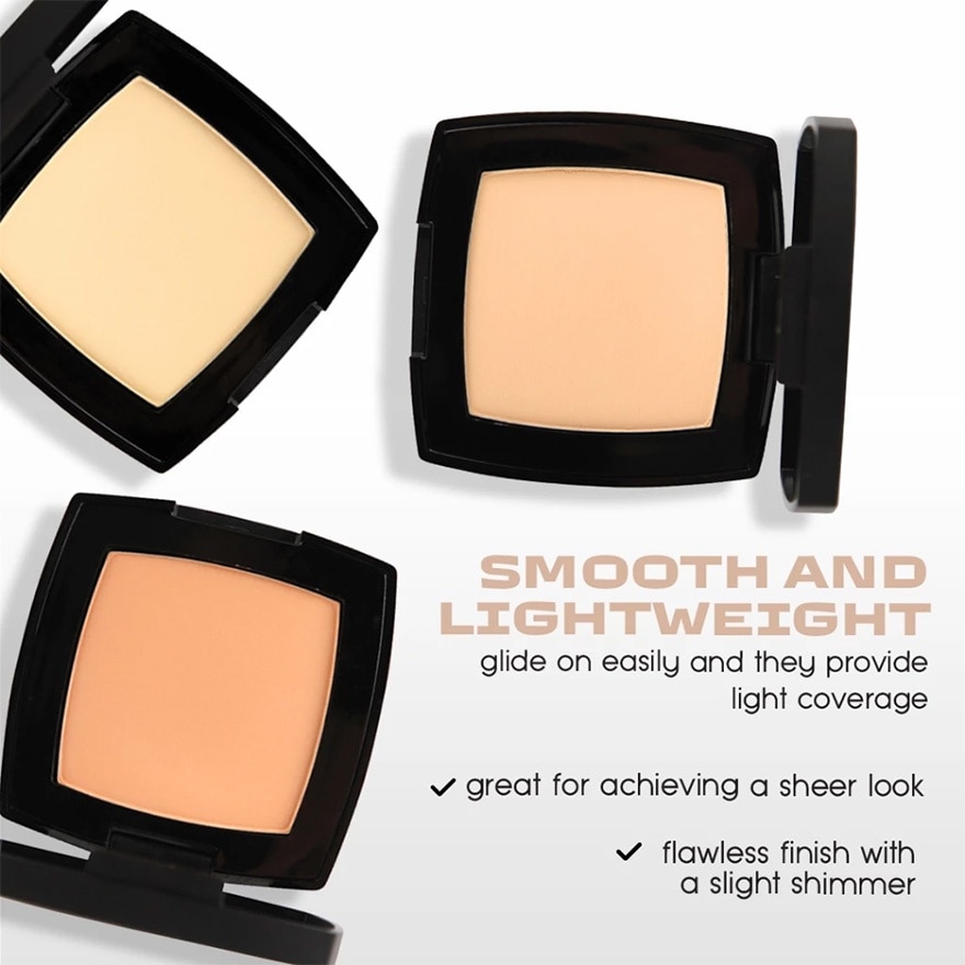 BYS Face Cosmetics Compact Powder 2 Layer with Sponge Dark 7g image