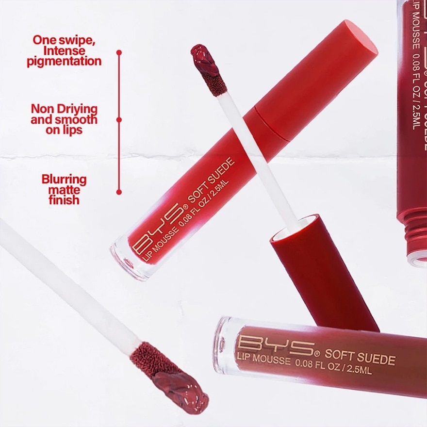 BYS Lip Cosmetics Soft Suede Lip Mousse 05 Rosewood 2.5ml image