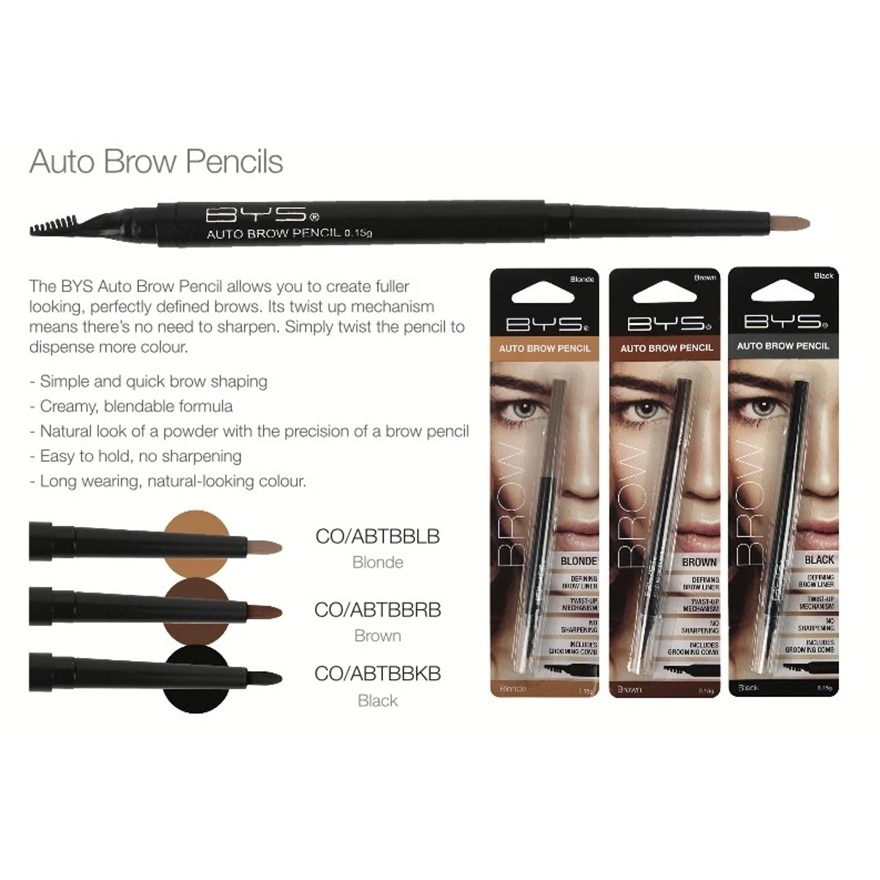 BYS Face Cosmetics Auto Brow Pencil Brown 15g image
