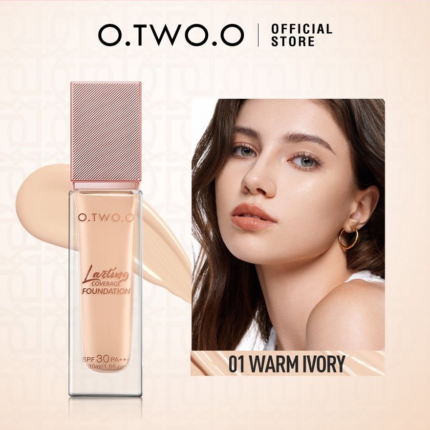 OTWOO Face Makeup Lasting Coverage Liquid Foundation 01 Warm Ivory 30ml image