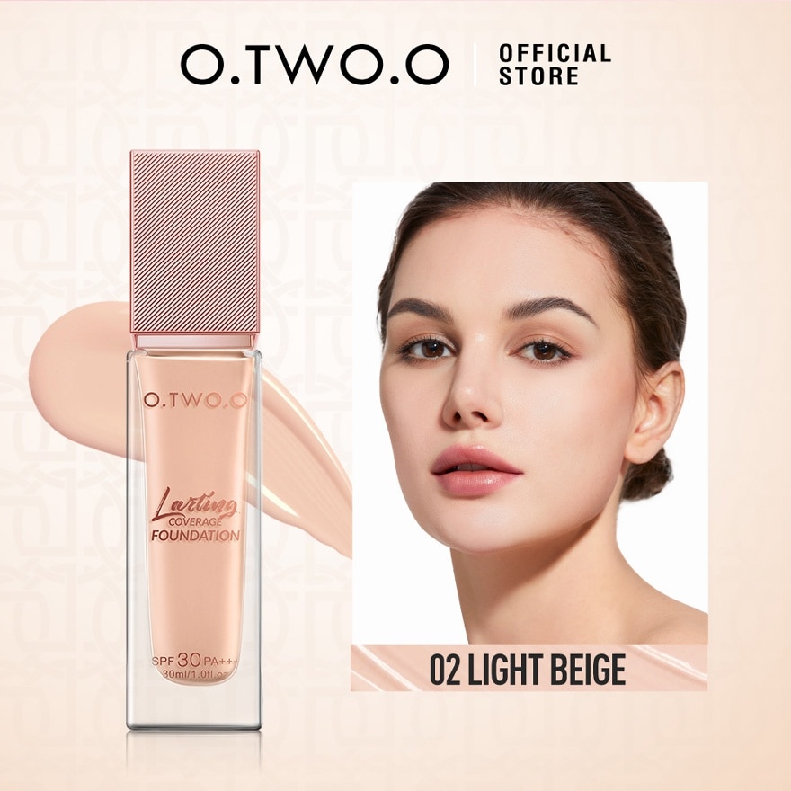 OTWOO Face Makeup Lasting Coverage Liquid Foundation 02 Light Beige 30ml image