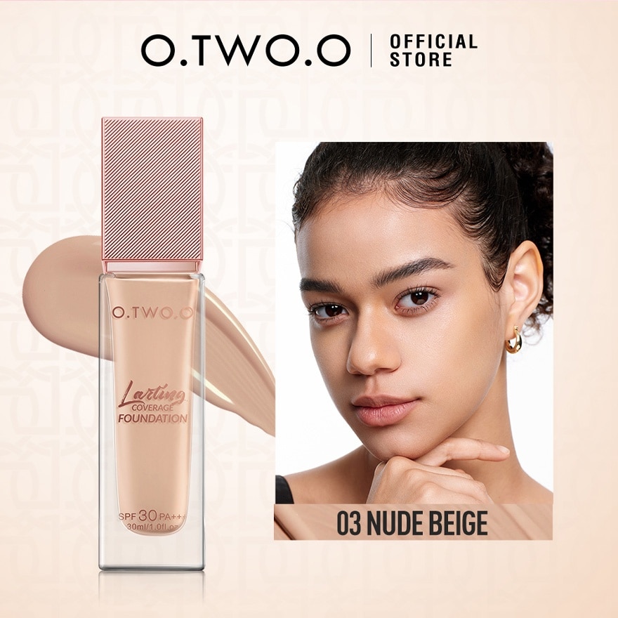 OTWOO Face Makeup Lasting Coverage Liquid Foundation 03 Nude Beige 30ml image