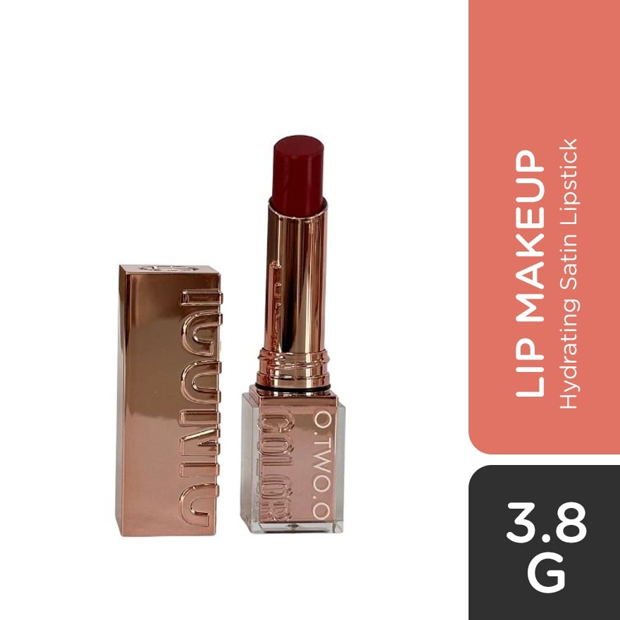 OTWOO Lip Makeup Hydrating Satin Lipstick 08 Red Rose 3.8g image