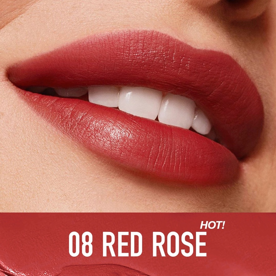 OTWOO Lip Makeup Hydrating Satin Lipstick 08 Red Rose 3.8g image