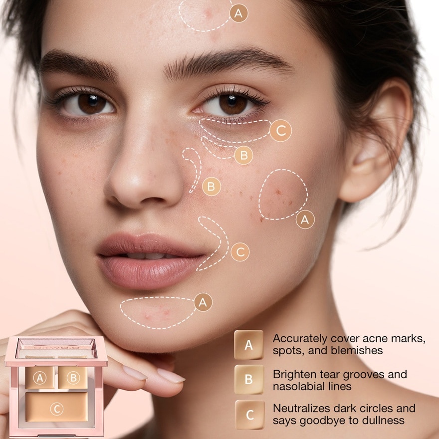 OTWOO Face Makeup Moisturizing High Coverage Concealer 01 Natural 30g image