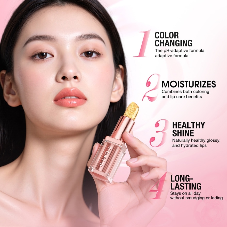 OTWOO Lip Makeup Color Changing Lip Balm Moisturizing Gold 02 Moonlight 3.3g image