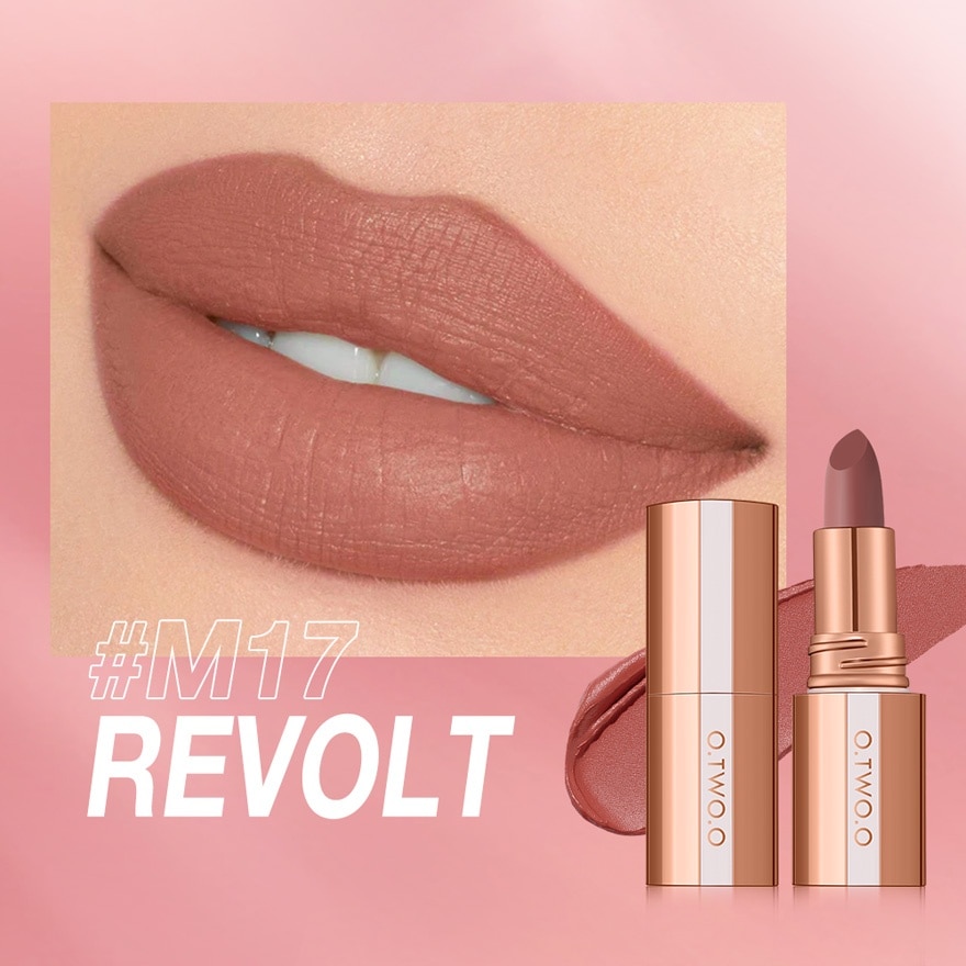 OTWOO Lip Makeup Misty Kiss Lock Color Matte Lipstick M17 Revolt 4g image