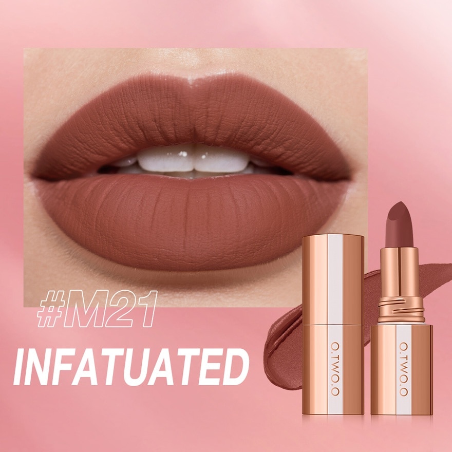 OTWOO Lip Makeup Misty Kiss Lock Color Matte Lipstick M21 Infatuated 4g image