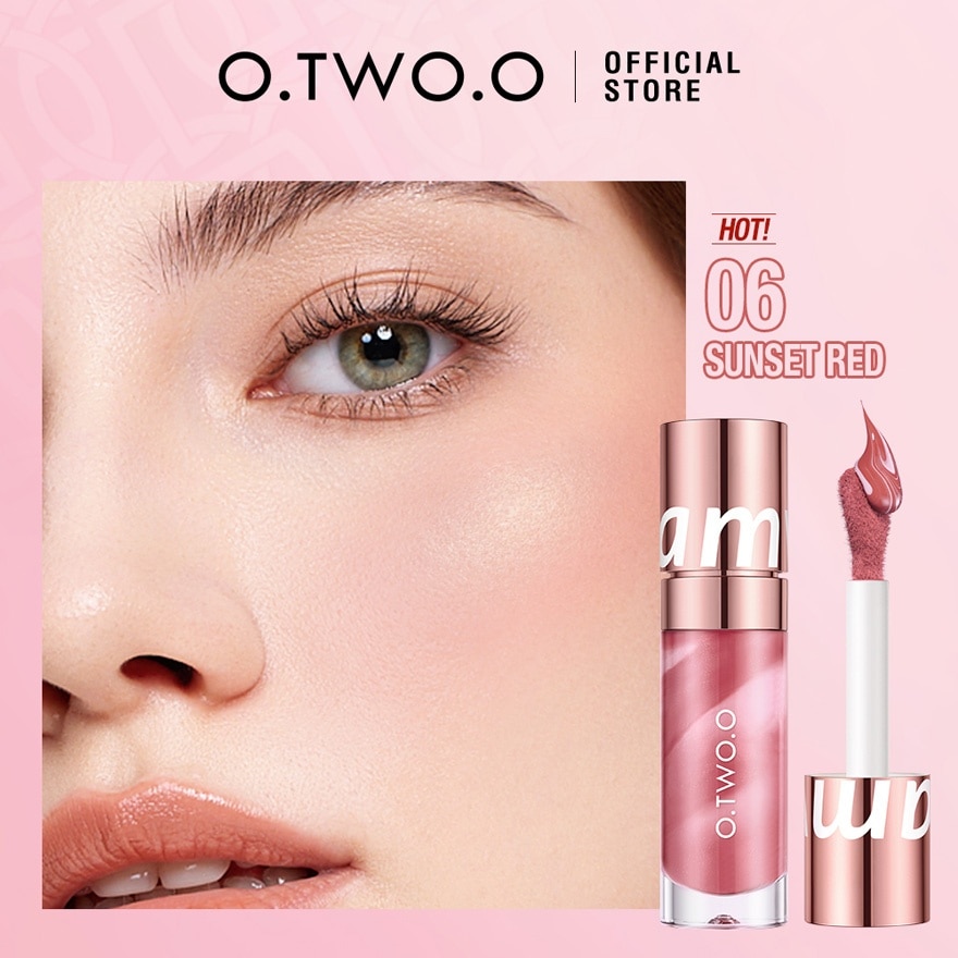 OTWOO Face Makeup Marbled Liquid Blush 06 Sunset Red 10.5g image