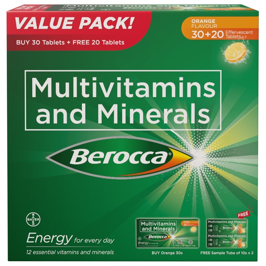 BEROCCA Orange 30s + 20s Value Pack