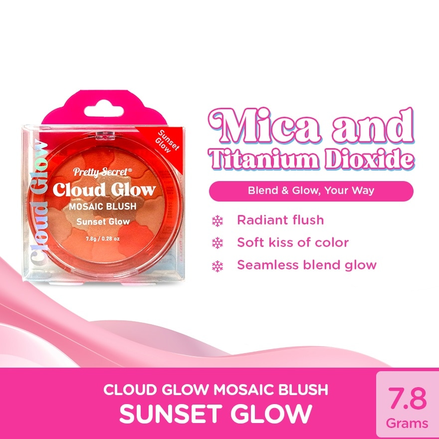 PRETTY SECRET Cloud Glow Mosaic Blush Sunset Glow 7.8g image