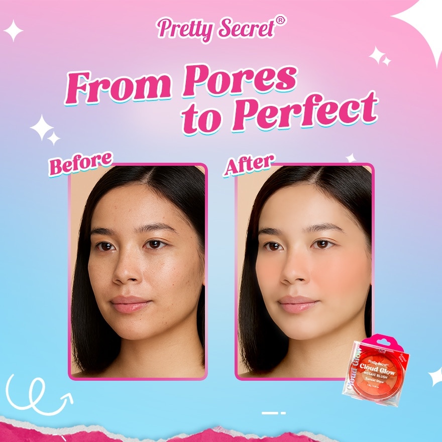 PRETTY SECRET Cloud Glow Mosaic Blush Sunset Glow 7.8g image