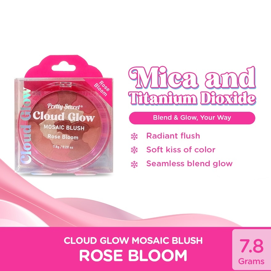 PRETTY SECRET Cloud Glow Mosaic Blush Rose Bloom 7.8g image
